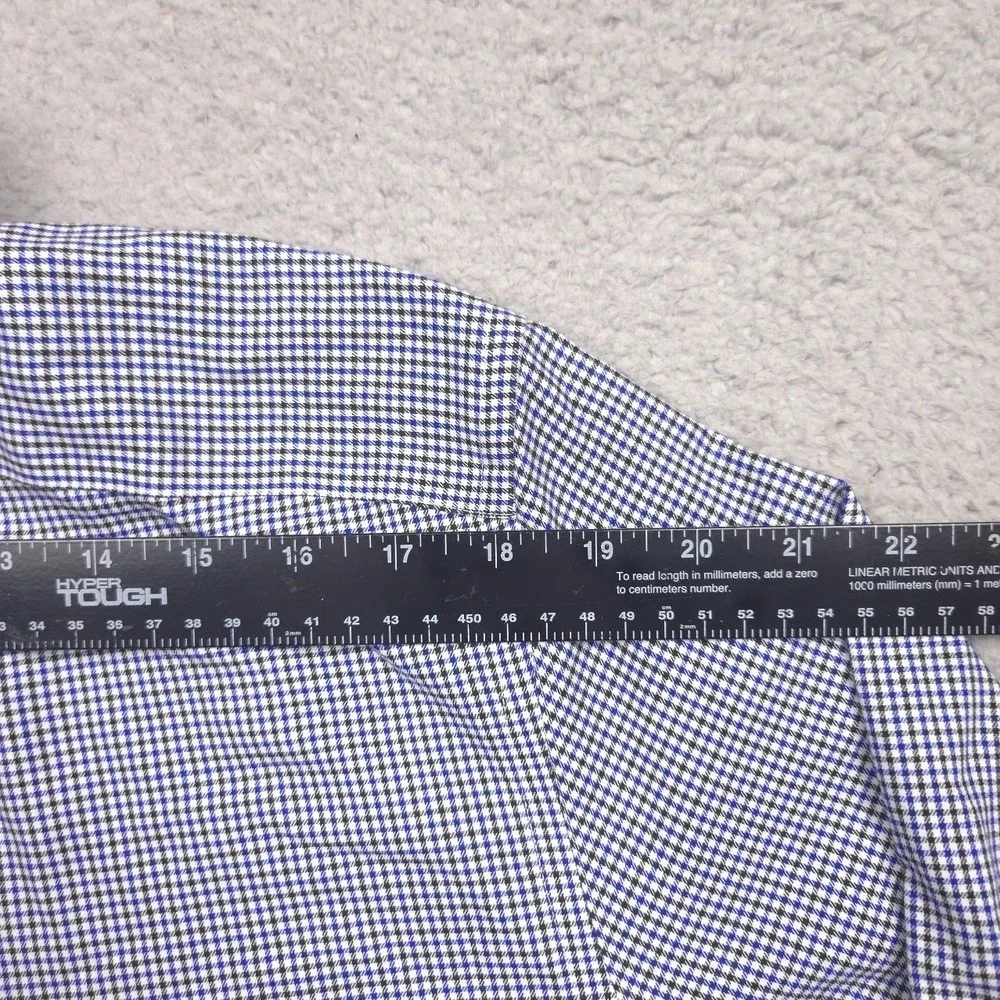 Lauren Ralph Lauren Dress Shirt Men 16 34/35 Blue Check Non Iron Cotton
